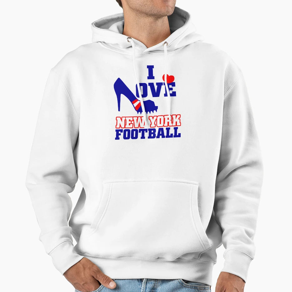 I Love New York Football American Football Hoodie - Custom Art Print Unisex - T-Shirt, Sweatshirt, Hoodie