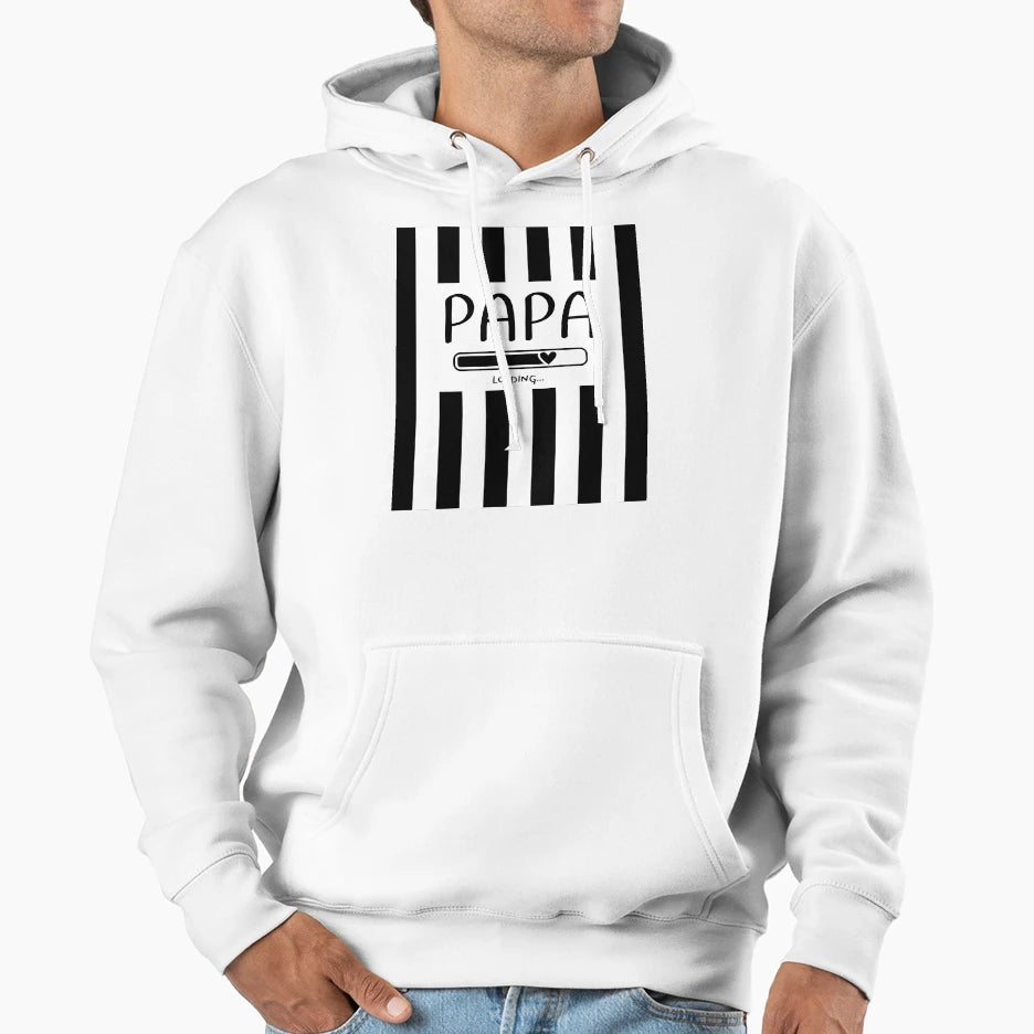 Black And White Vertical Striped Papa Hoodie - Minimalist Print Men Women - T-Shirt, Sweatshirt, Hoodie
