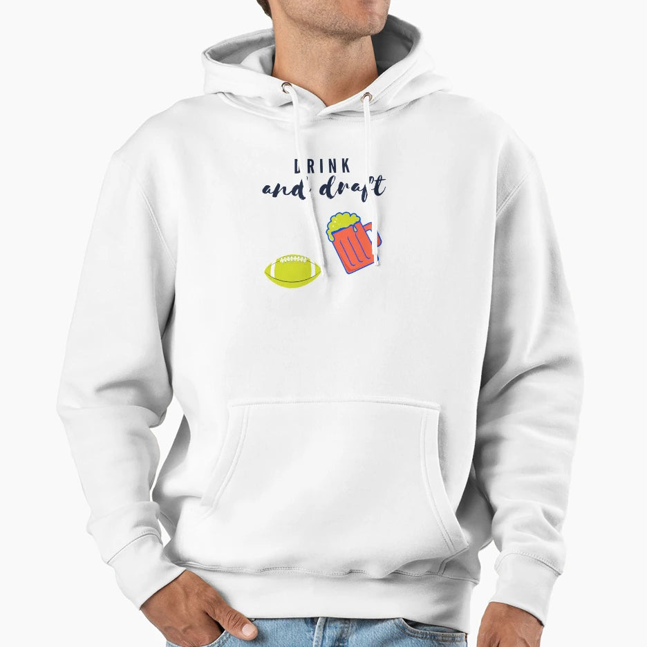 Drink And Draft Hoodie - Minimalist Print Men Women - T-Shirt, Sweatshirt, Hoodie