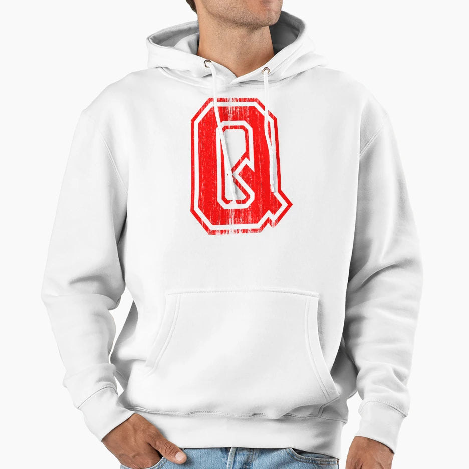 Big Red Letter Q Hoodie - Casual Everyday Wear Unisex - T-Shirt, Sweatshirt, Hoodie