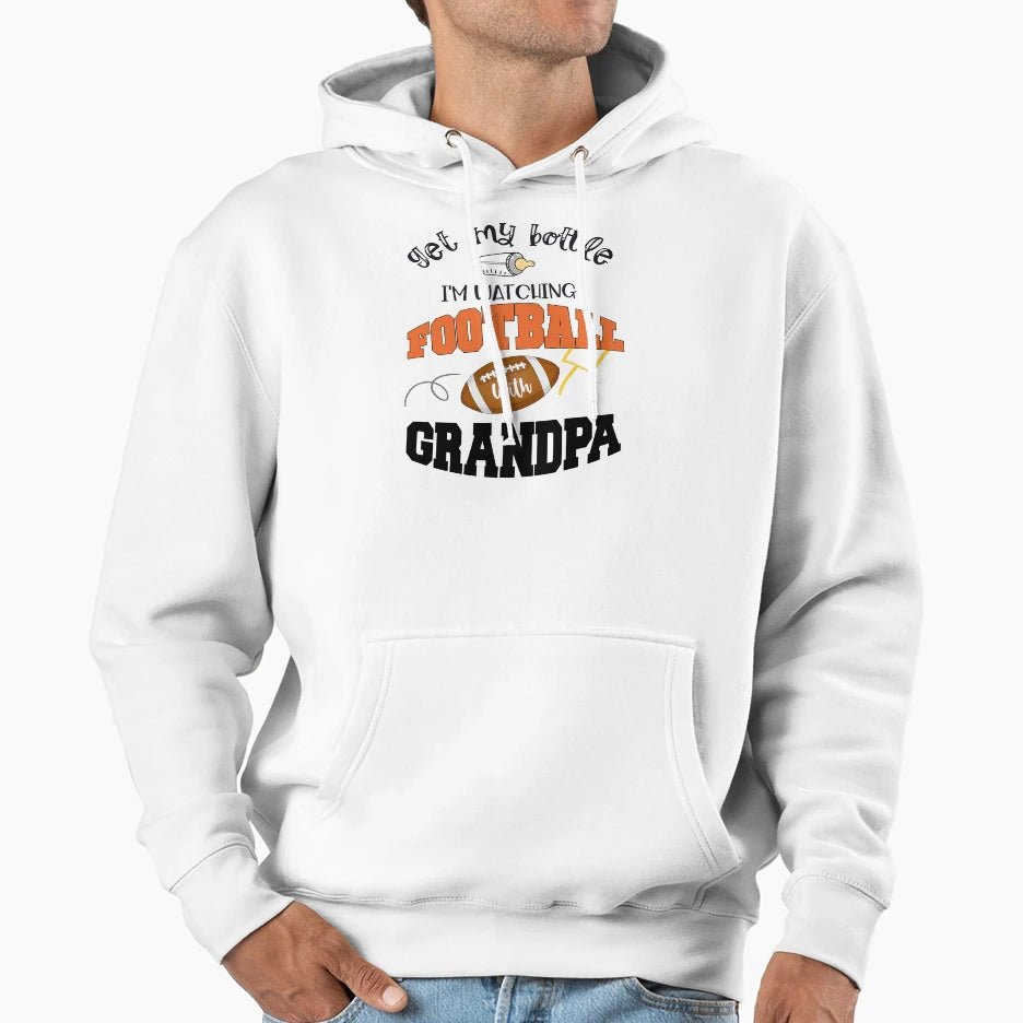 Get My Bottle Im Watching Football Hoodie - Casual Everyday Wear Men Women - T-Shirt, Sweatshirt, Hoodie