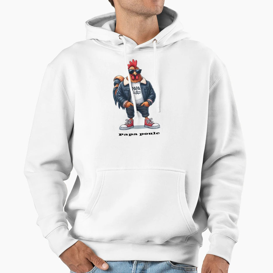 Daddy Hen Daddy Rooster Hen Hoodie - Minimalist Print Men Women - T-Shirt, Sweatshirt, Hoodie