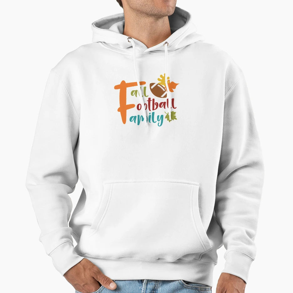 Fall Football Family Watercolor Trendy Hoodie - Unique Graphic Unisex - T-Shirt, Sweatshirt, Hoodie