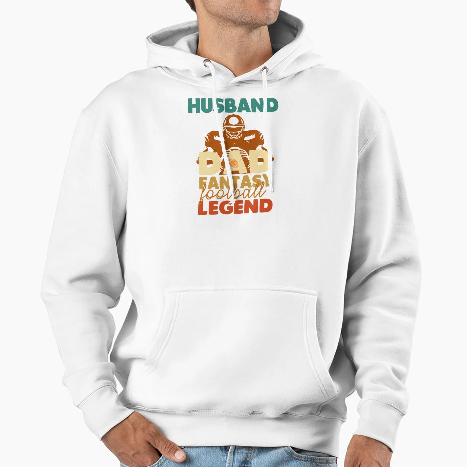 Husband Dad Fantasy Football Legend Hoodie - Novelty Apparel Men Women - T-Shirt, Sweatshirt, Hoodie