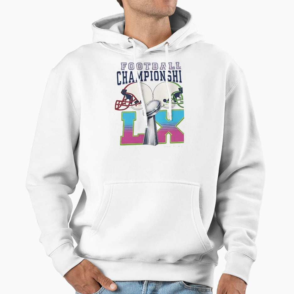 Champions Du Super Bowl Lx Des Hoodie - Aesthetic Graphic for Adults - T-Shirt, Sweatshirt, Hoodie