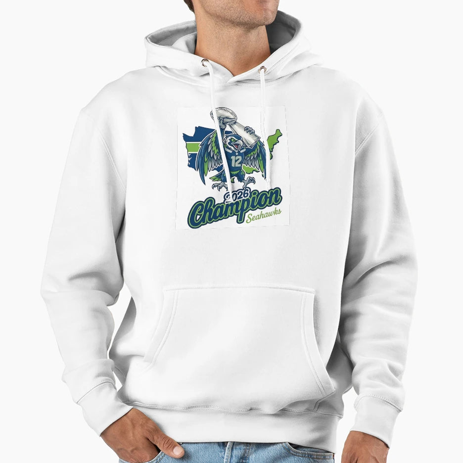 Champions Du Super Bowl Lx Des Hoodie - Minimalist Print for Adults - T-Shirt, Sweatshirt, Hoodie