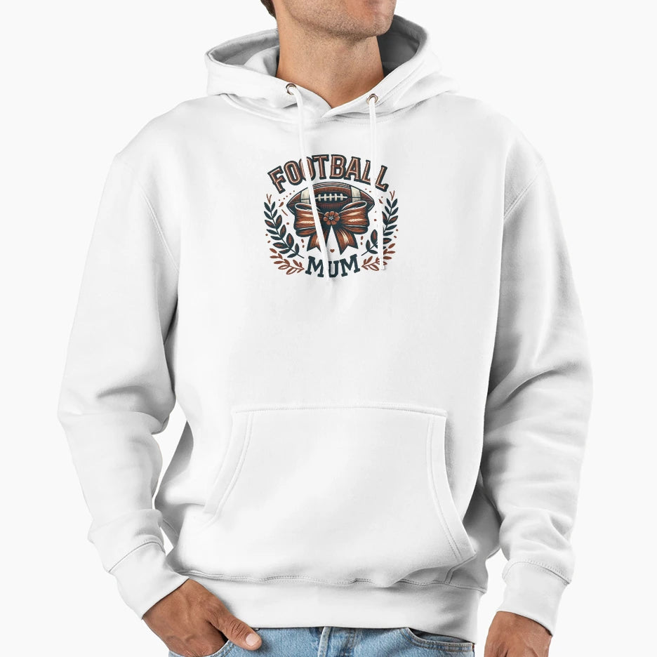 Football Mom Flowers Hoodie - Casual Everyday Wear Men Women - T-Shirt, Sweatshirt, Hoodie