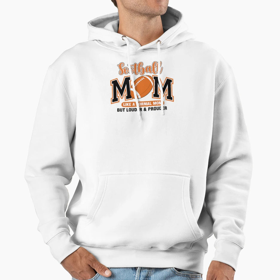 Proud Football Mom Game Day Vibes Hoodie - Aesthetic Graphic Men Women - T-Shirt, Sweatshirt, Hoodie