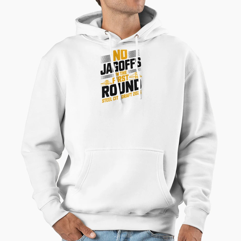 No Jagoffs First Round Football Draft Hoodie - Minimalist Print for Adults - T-Shirt, Sweatshirt, Hoodie