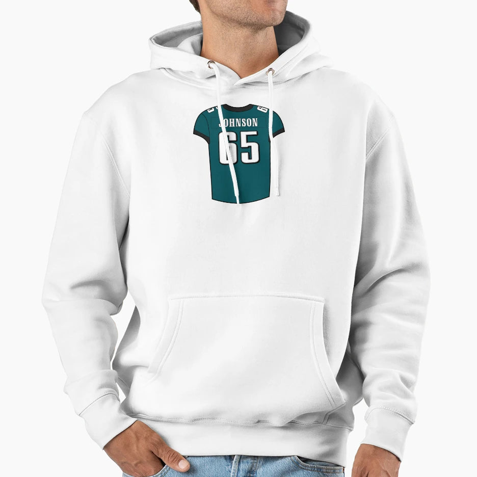 Lane Johnson Home Jersey Hoodie - Unique Graphic for Adults - T-Shirt, Sweatshirt, Hoodie