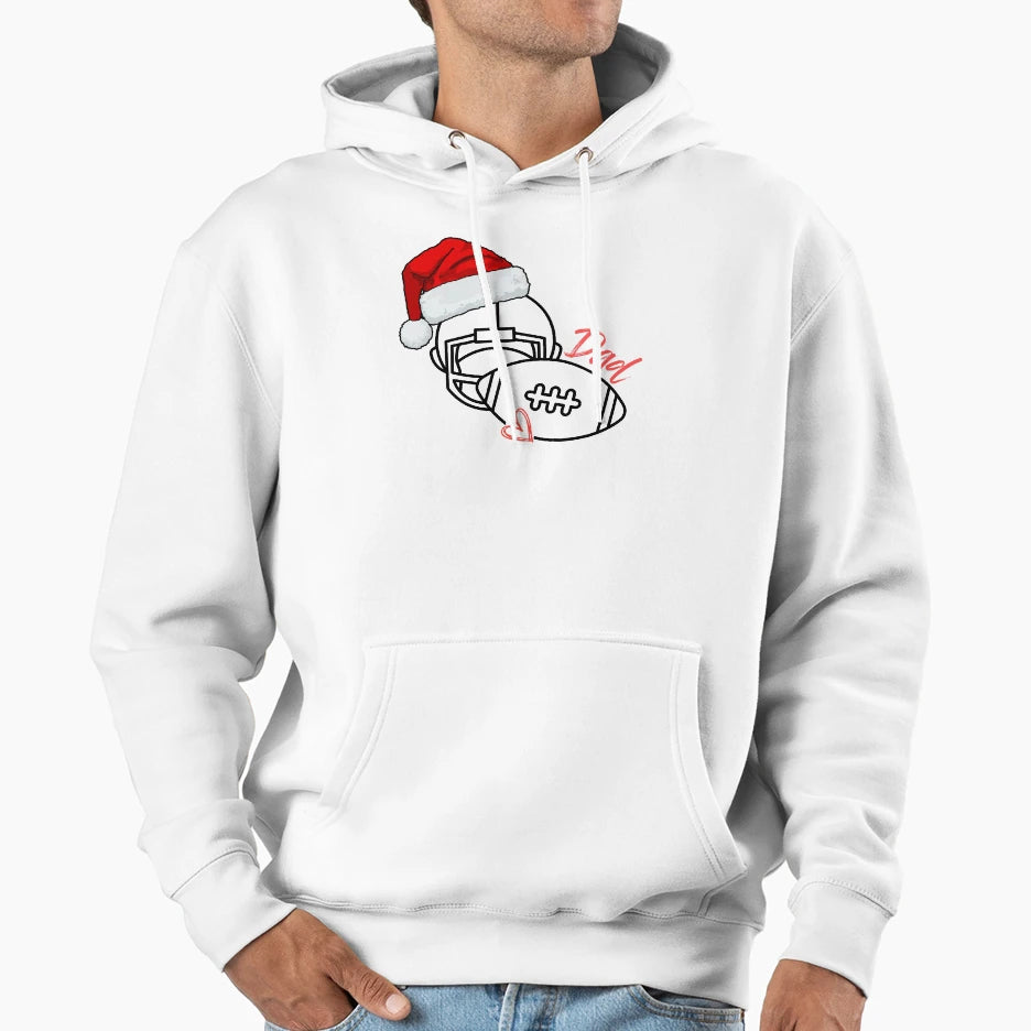 Santa Rugby Dad Sports Father Gift Hoodie - Graphic Print Men Women - T-Shirt, Sweatshirt, Hoodie