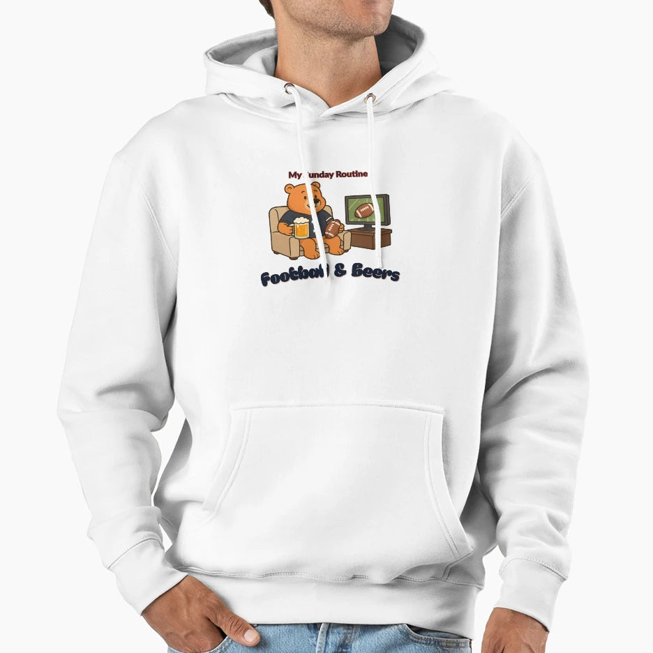 Intage Bears Football Beers Funny Game Hoodie - Trendy Graphic Men Women - T-Shirt, Sweatshirt, Hoodie