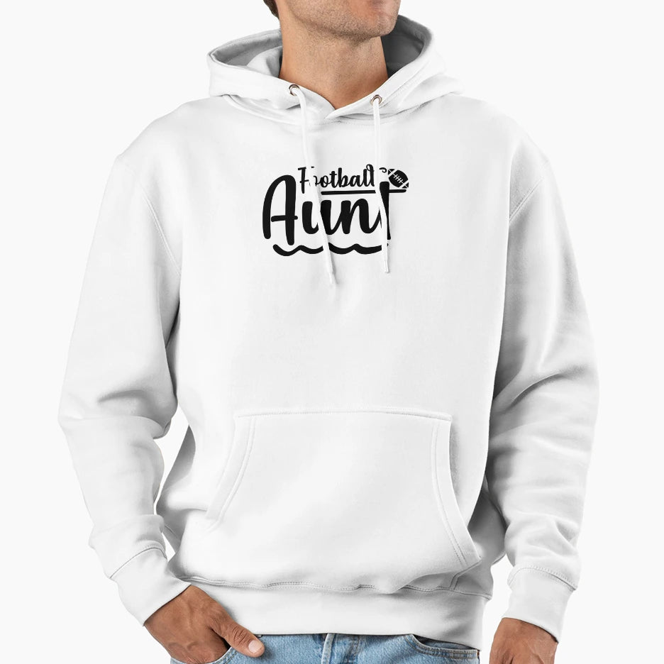 Football Aunt And Home D Cor Hoodie - Casual Everyday Wear for Adults - T-Shirt, Sweatshirt, Hoodie