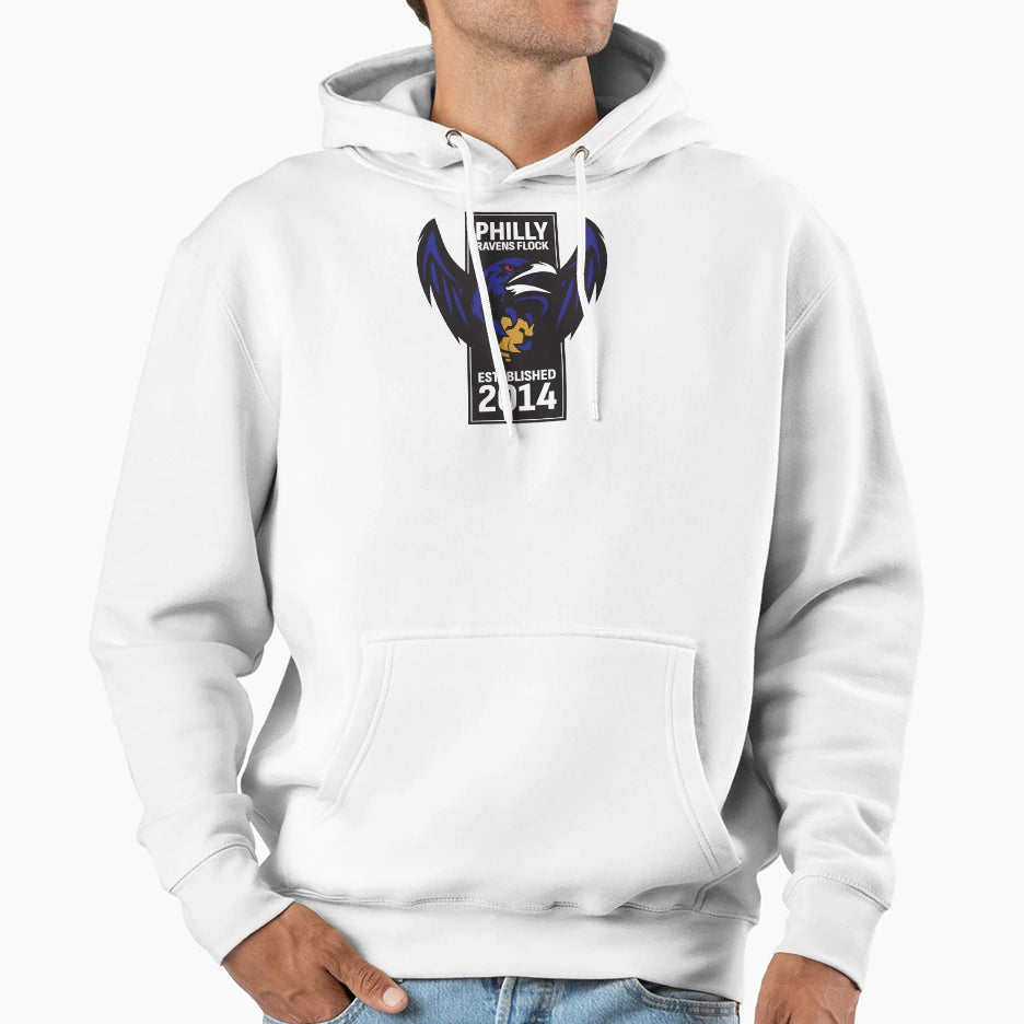 Philly Ravens Flock Established Logo Hoodie - Trendy Graphic for Adults - T-Shirt, Sweatshirt, Hoodie