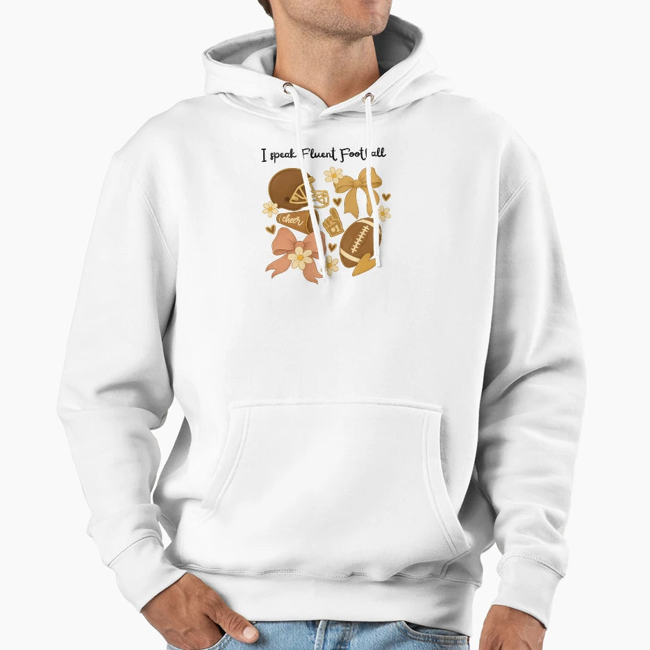 I Speak Fluent Football Coquette Hoodie - Custom Art Print Men Women - T-Shirt, Sweatshirt, Hoodie