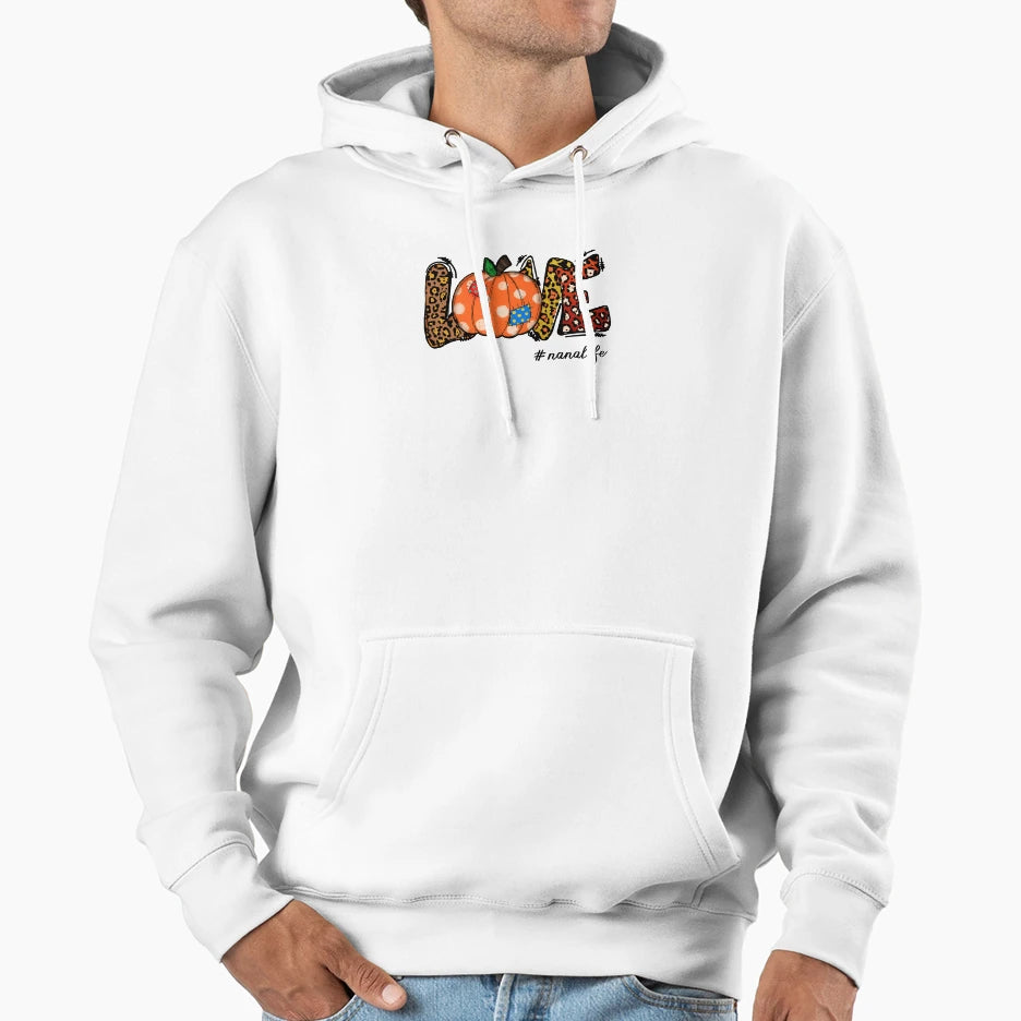 Nana Life Love Leopard Pumpkin Hoodie - Custom Art Print Unisex - T-Shirt, Sweatshirt, Hoodie