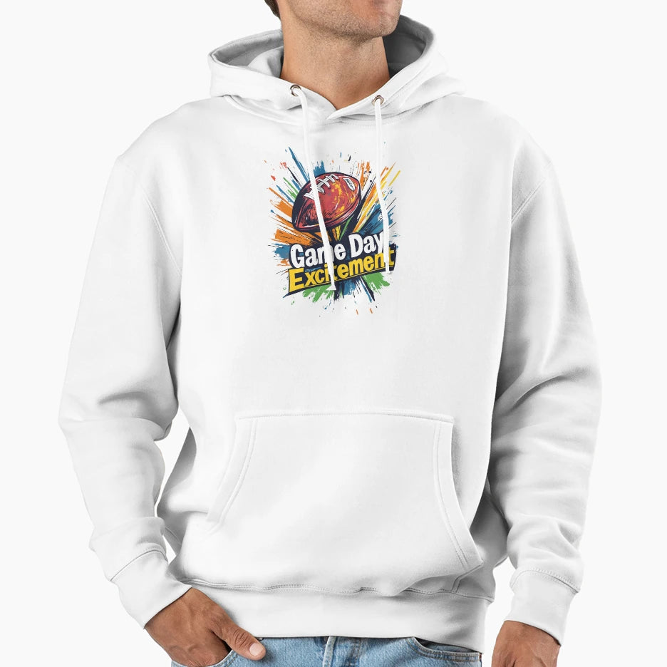 Game Day Excitement Vibrant Football Hoodie - Casual Everyday Wear Unisex - T-Shirt, Sweatshirt, Hoodie