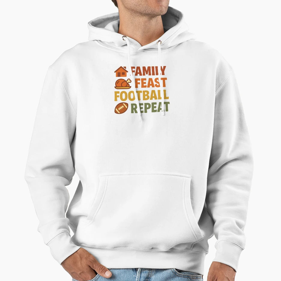 Family Feast Football Repeat T-Shirt - Streetwear Style Men Women - T-Shirt, Sweatshirt, Hoodie