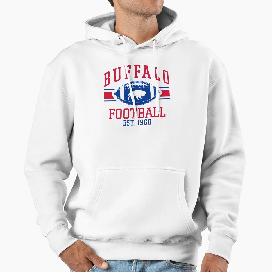 Buffalo Football Est 1960 Hoodie - Novelty Apparel for Adults - T-Shirt, Sweatshirt, Hoodie