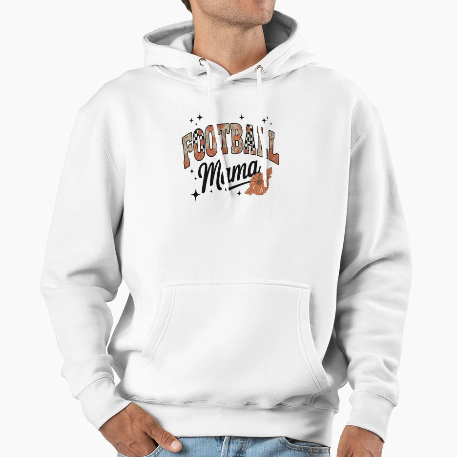 Football Mama Cheer Leopard Football Mom Hoodie - Streetwear Style Unisex - T-Shirt, Sweatshirt, Hoodie