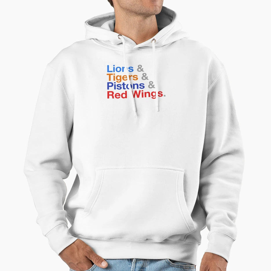 Detroit Sports Hoodie - Graphic Print for Adults - T-Shirt, Sweatshirt, Hoodie