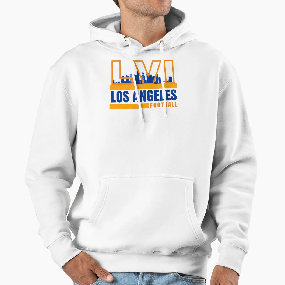 Los Angeles Football Yellow Blue Hoodie - Fun Novelty Design Men Women - T-Shirt, Sweatshirt, Hoodie