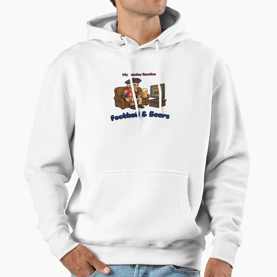 New England Patriots Sunday Routine T-Shirt - Custom Art Print for Adults - T-Shirt, Sweatshirt, Hoodie