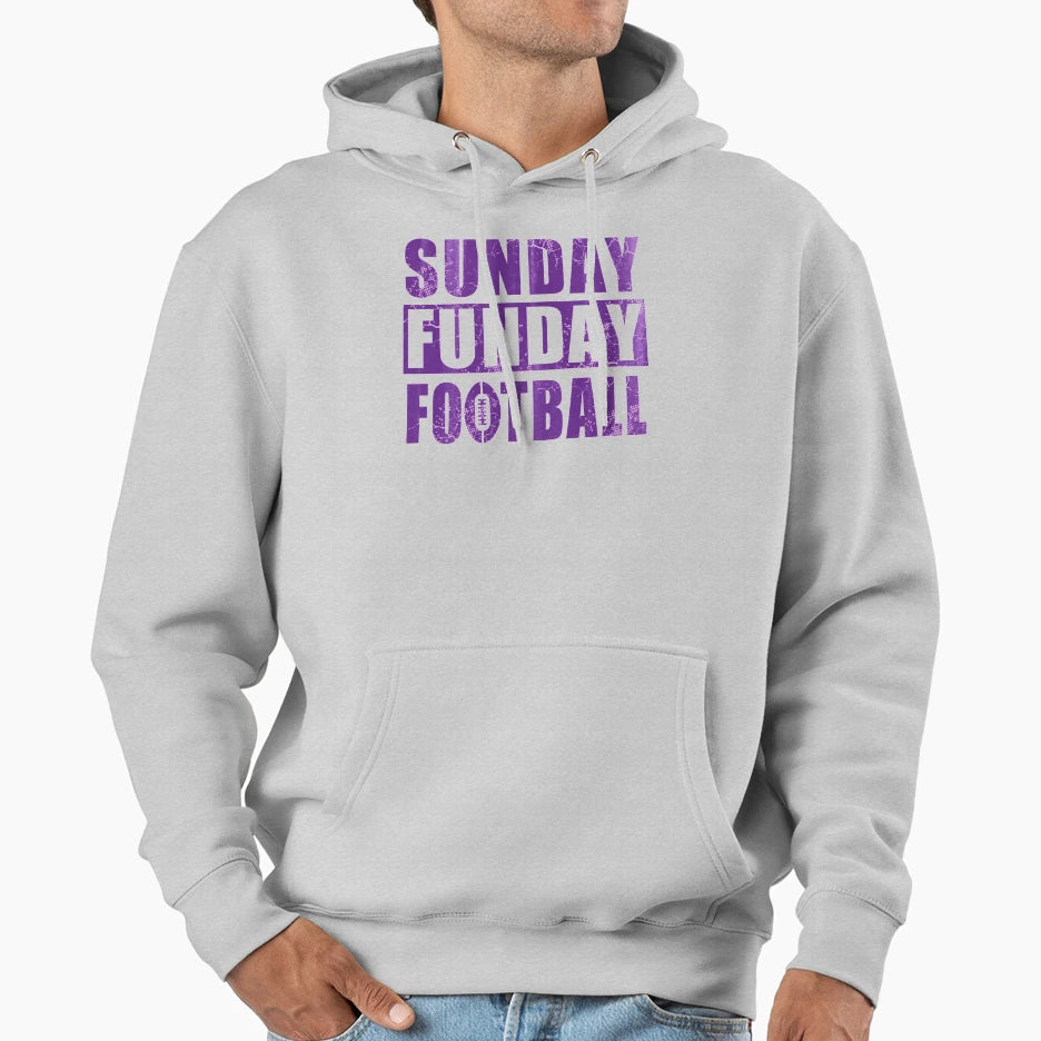 Sunday Funday Football Hoodie - Minimalist Print Men Women - T-Shirt, Sweatshirt, Hoodie
