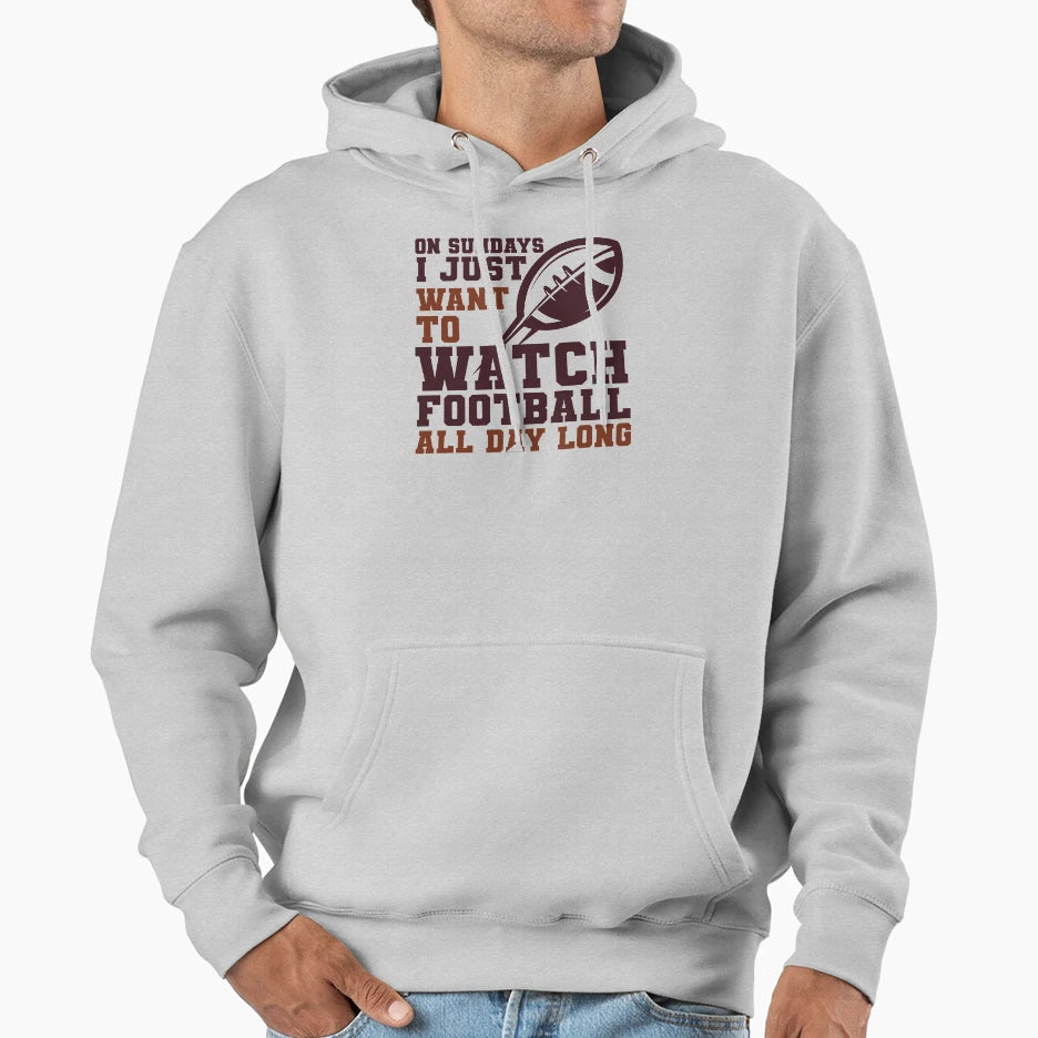 Sundays We Watch Football Sunday Football Hoodie - Minimalist Print Unisex - T-Shirt, Sweatshirt, Hoodie