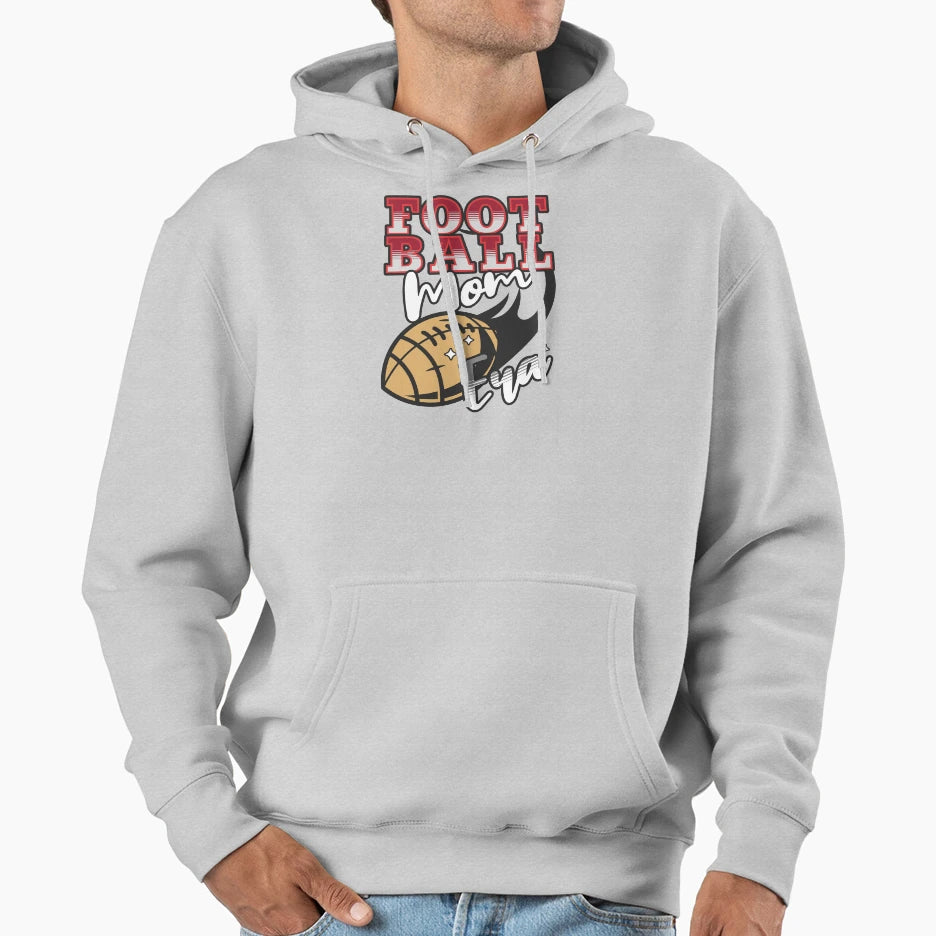 Football Mama Gift Sports Mom Football Hoodie - Trendy Graphic for Adults - T-Shirt, Sweatshirt, Hoodie