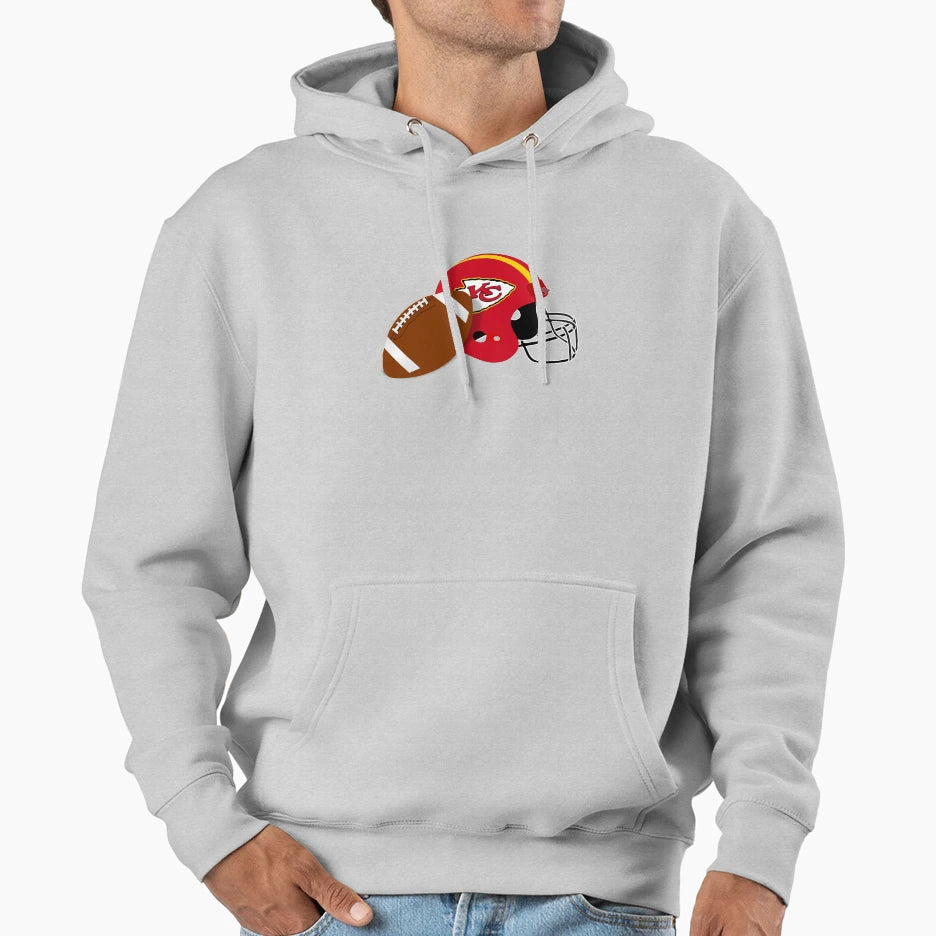 Kansas City Football Helmet Hoodie - Trendy Graphic Men Women - T-Shirt, Sweatshirt, Hoodie