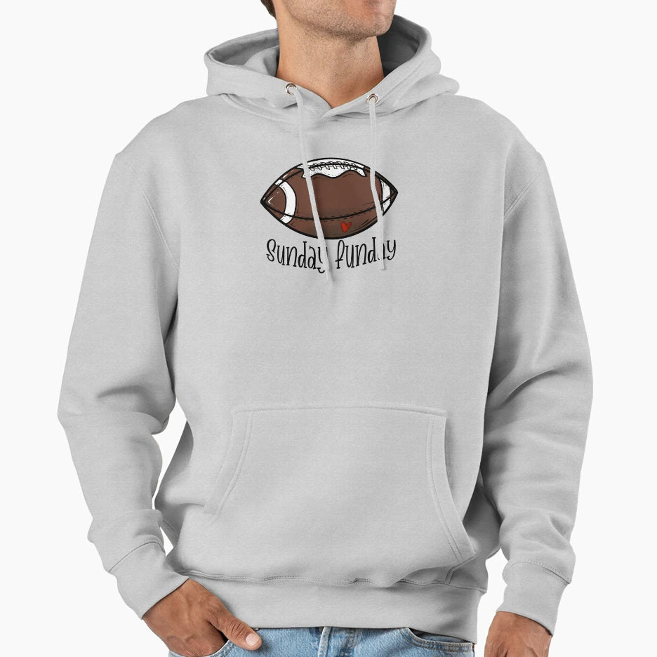 Sunday Funday Football Hoodie - Fun Novelty Design Men Women - T-Shirt, Sweatshirt, Hoodie