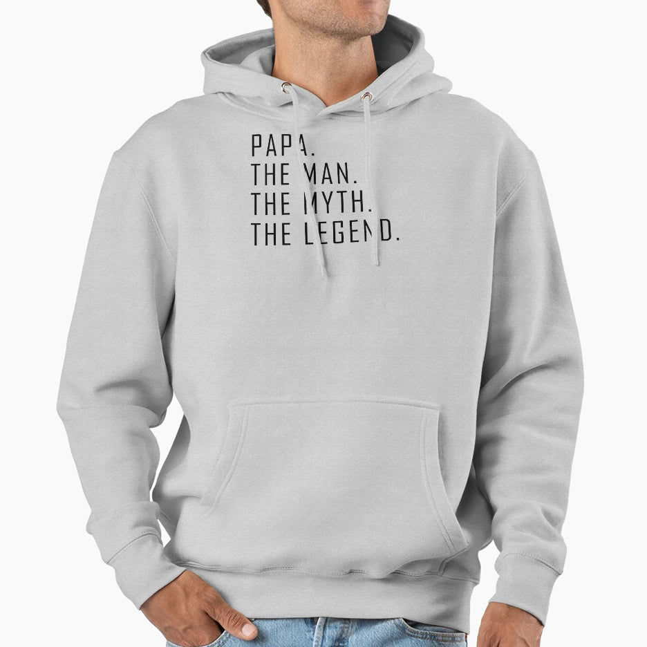 Papa Myth Legend Fathers Day Hoodie - Streetwear Style for Adults - T-Shirt, Sweatshirt, Hoodie