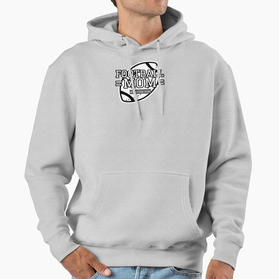 Football Mom 1 Super Fan Hoodie - Fun Novelty Design Unisex - T-Shirt, Sweatshirt, Hoodie