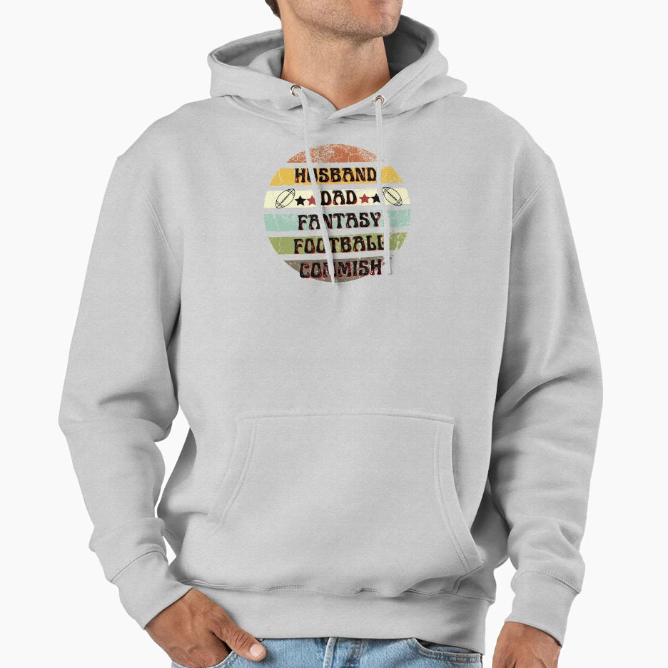 Husband Dad Fantasy Football Commish Hoodie - Trendy Graphic for Adults - T-Shirt, Sweatshirt, Hoodie
