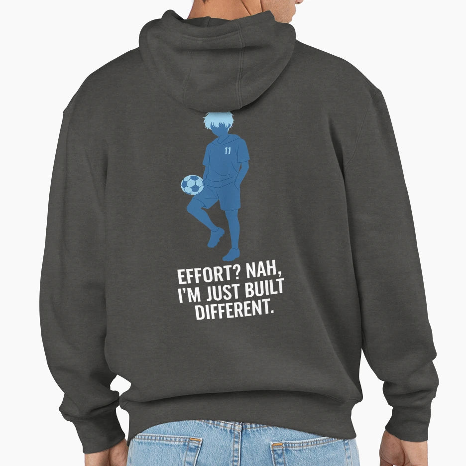 Built Different Minimalist Soccer Hoodie - Custom Art Print Unisex - T-Shirt, Sweatshirt, Hoodie