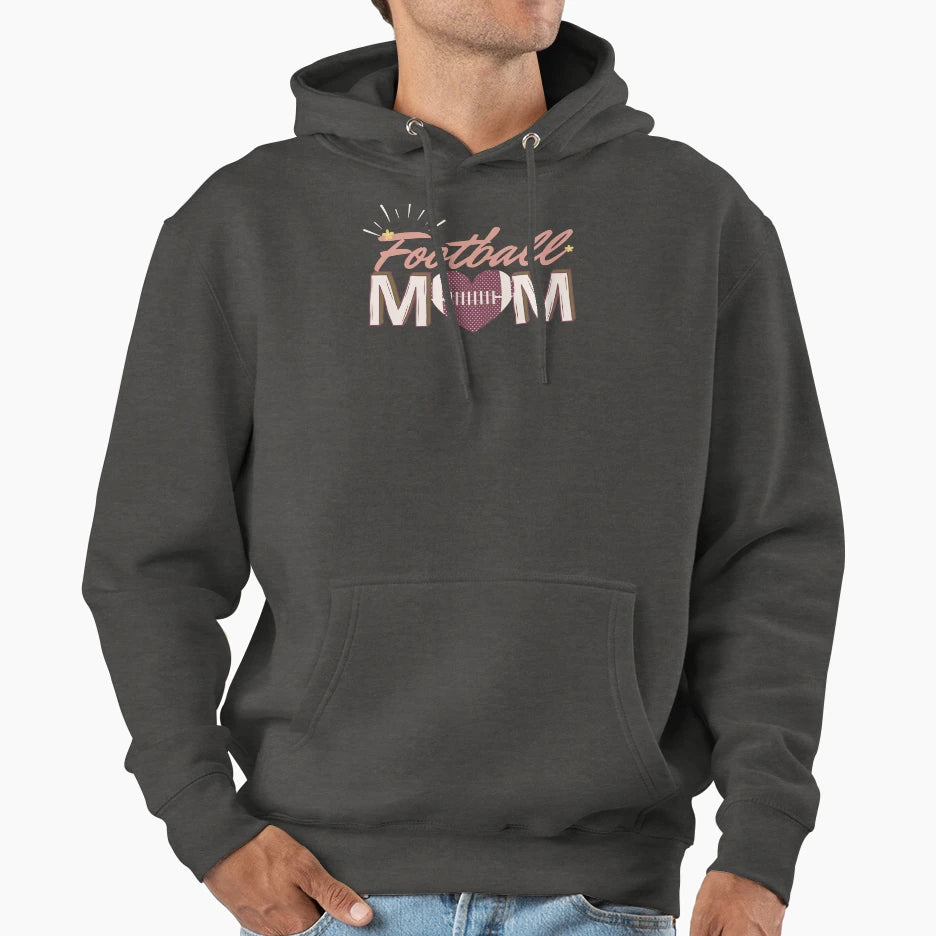 Football Mom Hoodie - Fun Novelty Design for Adults - T-Shirt, Sweatshirt, Hoodie