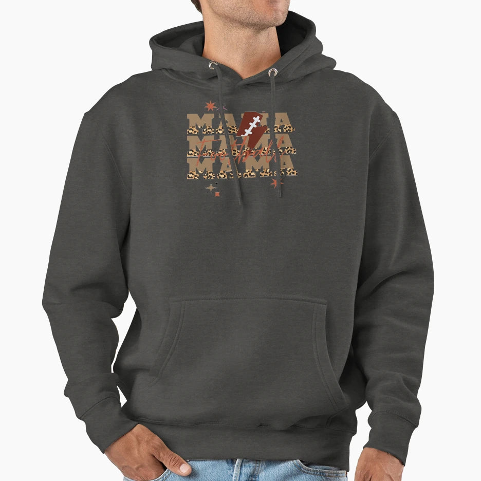 Football Mama Hoodie - Trendy Graphic Men Women - T-Shirt, Sweatshirt, Hoodie