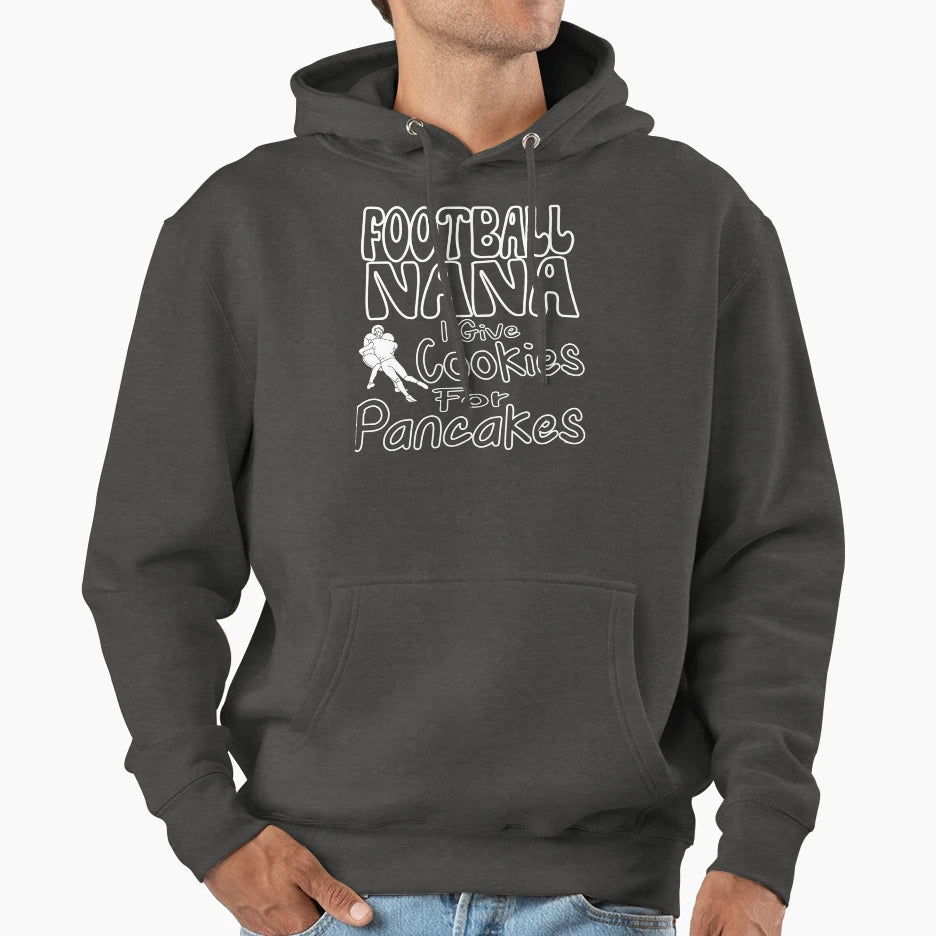 Football Nana Cookies Pancakes Hoodie - Graphic Print for Adults - T-Shirt, Sweatshirt, Hoodie
