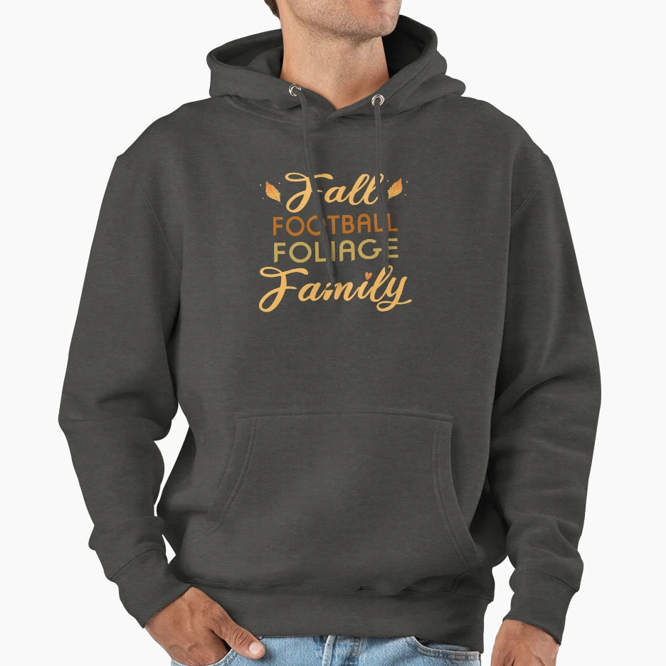 Fall Football Foliage Family Fall Hoodie - Fun Novelty Design for Adults - T-Shirt, Sweatshirt, Hoodie