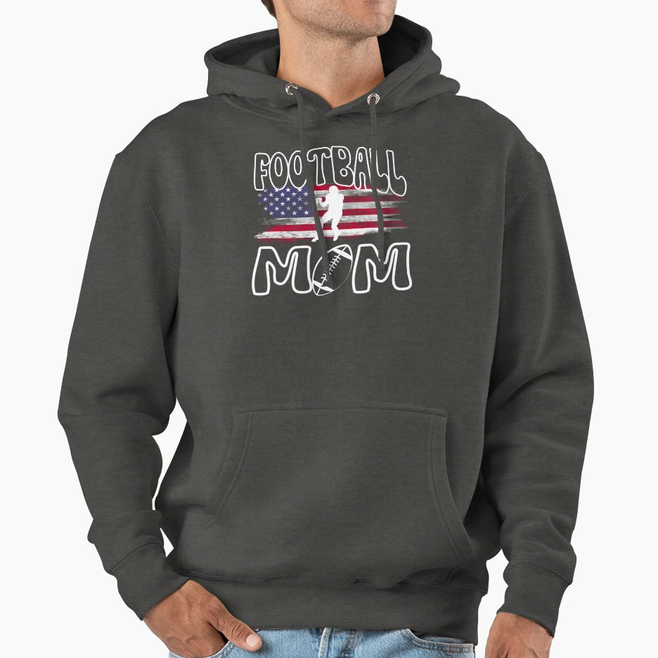 Football Mom Hoodie - Fun Novelty Design Men Women - T-Shirt, Sweatshirt, Hoodie