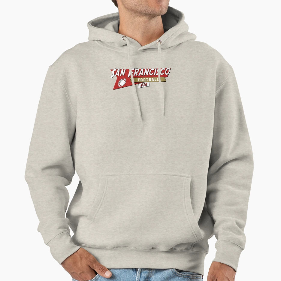 San Francisco 90S Football Hoodie - Minimalist Print for Adults - T-Shirt, Sweatshirt, Hoodie