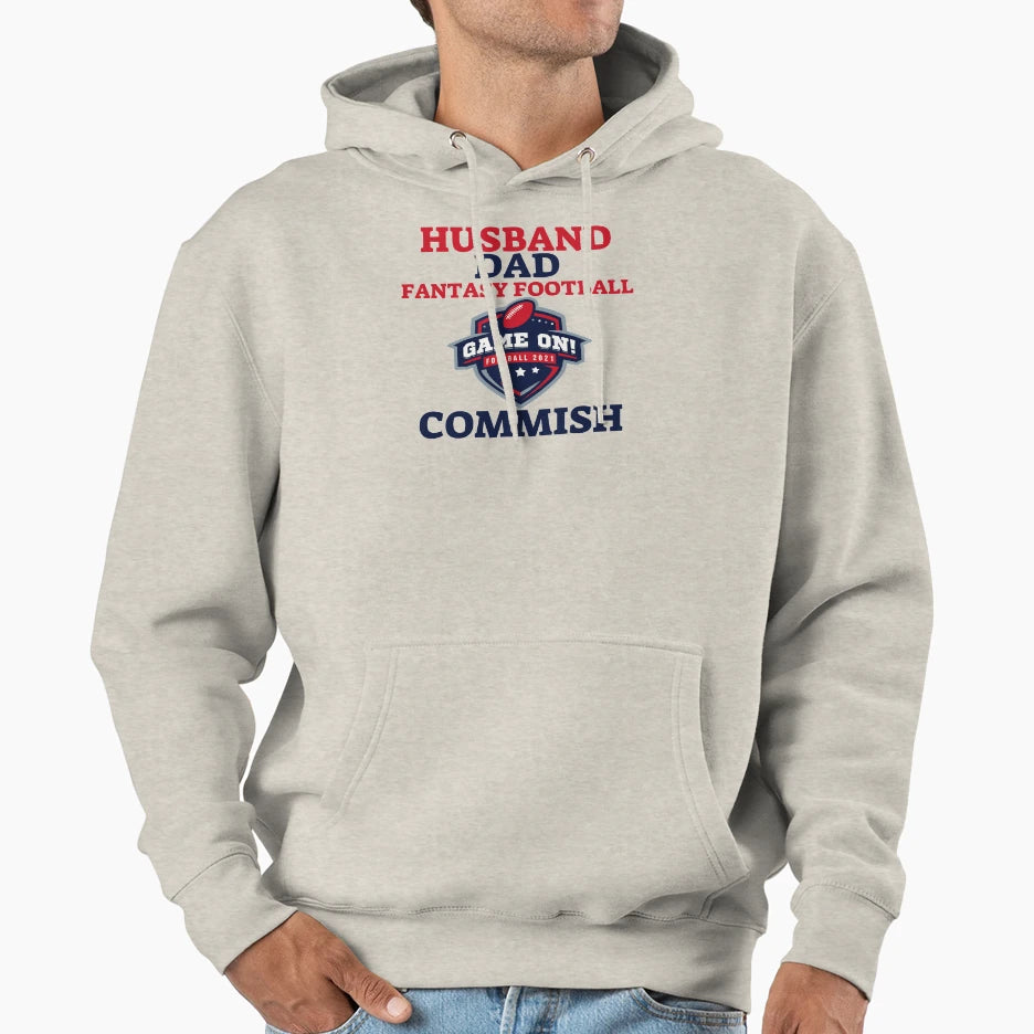 Husband Dad Fantasy Football Hoodie - Casual Everyday Wear Men Women - T-Shirt, Sweatshirt, Hoodie