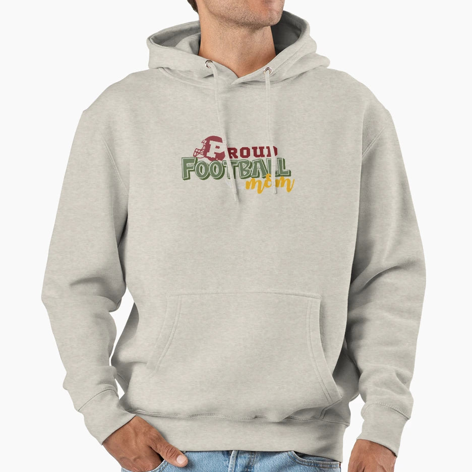 Proud Football Mom Hoodie - Aesthetic Graphic Men Women - T-Shirt, Sweatshirt, Hoodie