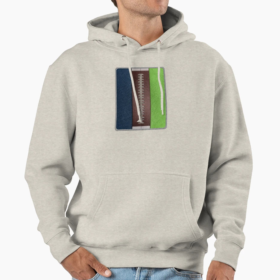 Football Navy Green And Gray Team Hoodie - Casual Everyday Wear Men Women - T-Shirt, Sweatshirt, Hoodie