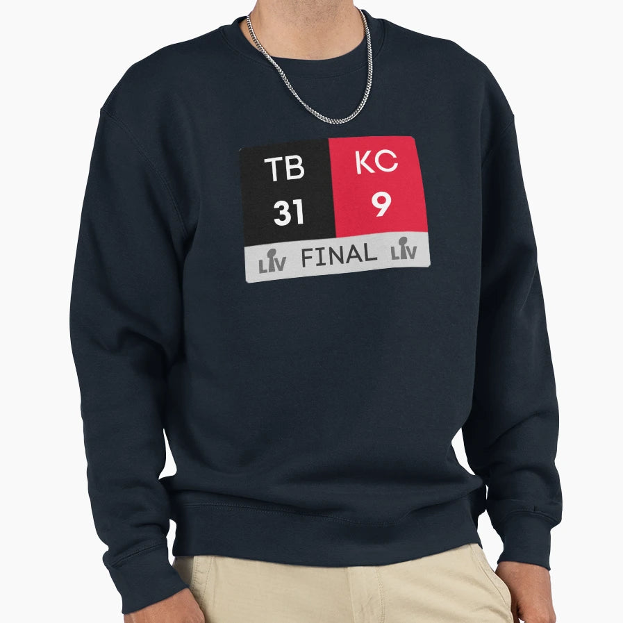 Super Bowl Lv 2021 Final Score Sweatshirt - Casual Everyday Wear Unisex - T-Shirt, Sweatshirt, Hoodie