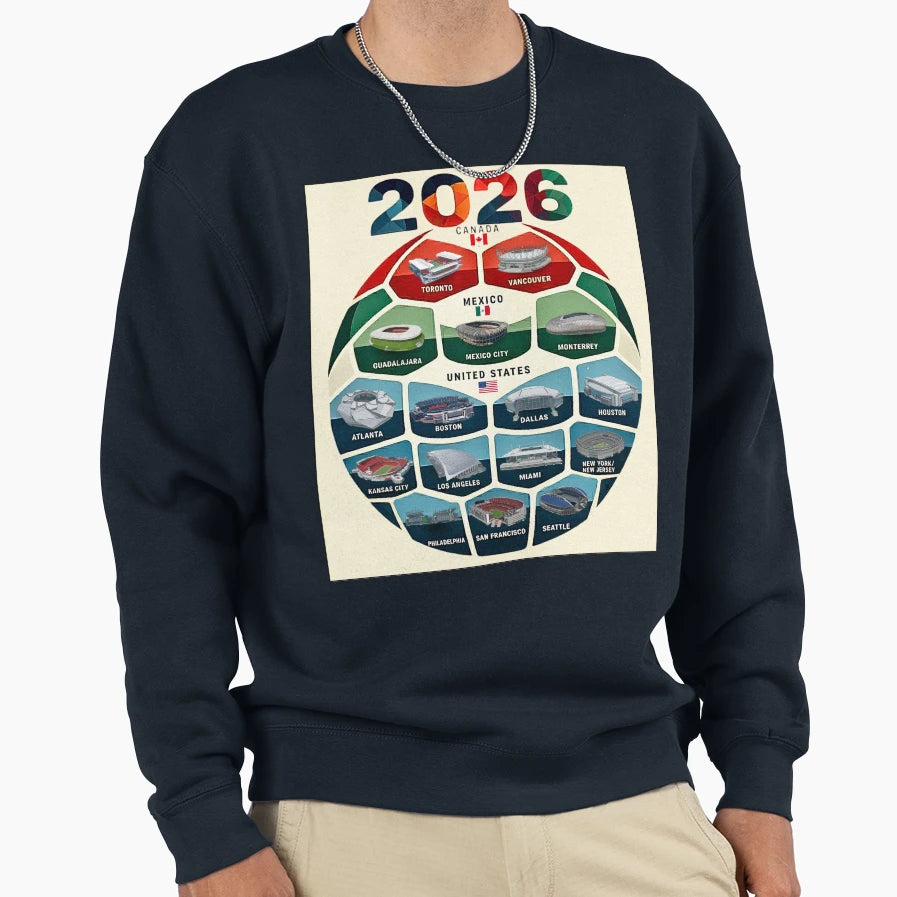 2026 North America Host Soccer Sweatshirt - Novelty Apparel for Adults - T-Shirt, Sweatshirt, Hoodie