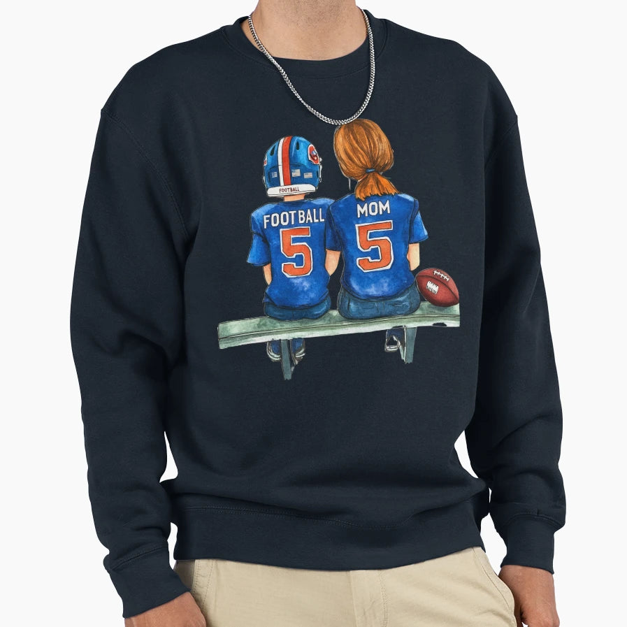 Football Mom Ii Sweatshirt - Minimalist Print Unisex - T-Shirt, Sweatshirt, Hoodie