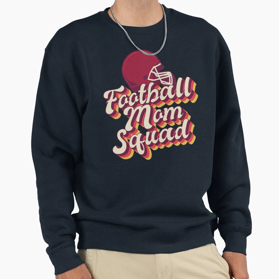 Football Mom Squad American Football Sweatshirt - Custom Art Print Unisex - T-Shirt, Sweatshirt, Hoodie