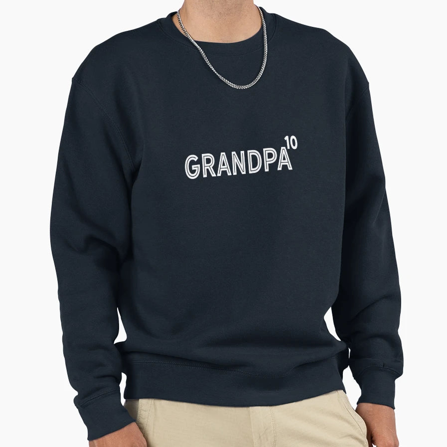 Grandpa 10Th Grandkid Pregnancy Sweatshirt - Minimalist Print Unisex - T-Shirt, Sweatshirt, Hoodie